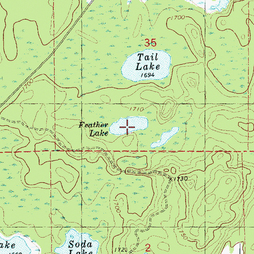 Topographic Map of Feather Lake, MN