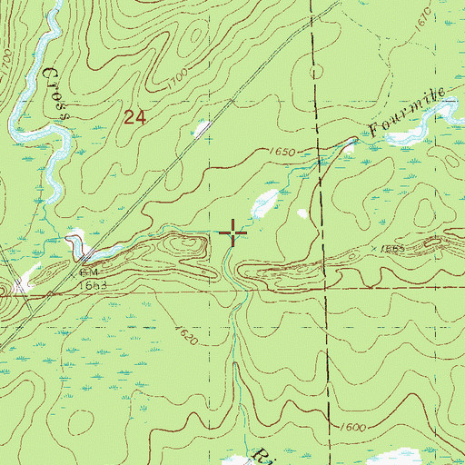 Topographic Map of Fourmile Creek, MN