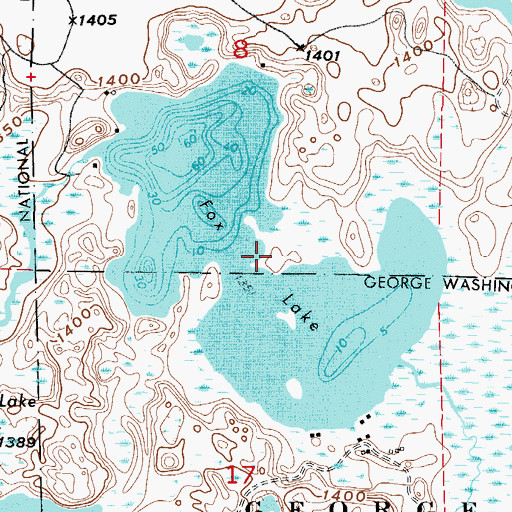 Topographic Map of Fox Lake, MN