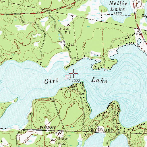 Topographic Map of Girl Lake, MN