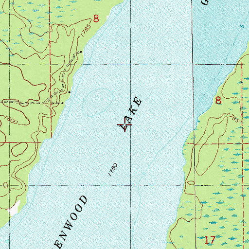Topographic Map of Greenwood Lake, MN