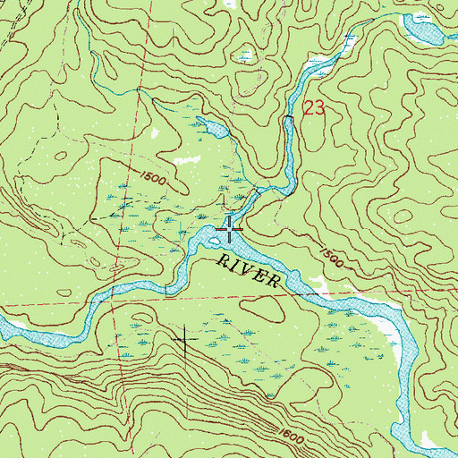 Topographic Map of Greenwood River, MN