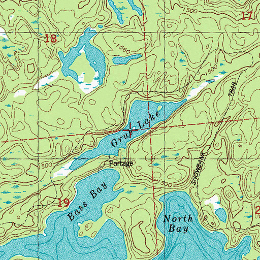 Topographic Map of Grub Lake, MN