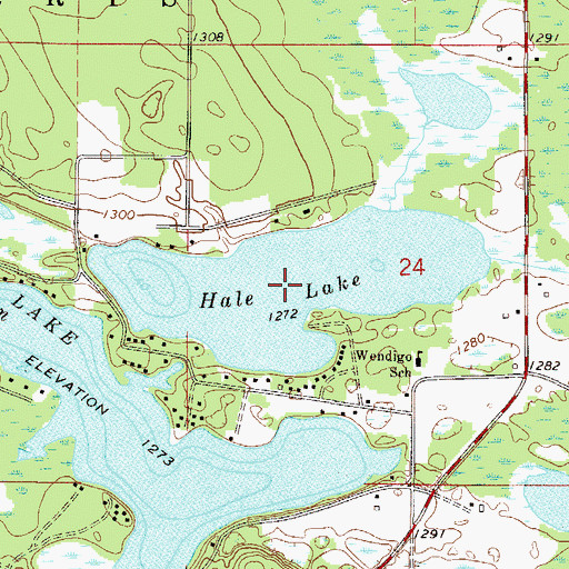 Topographic Map of Hale Lake, MN