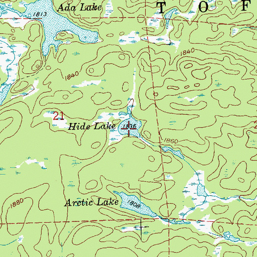 Topographic Map of Hide Lake, MN