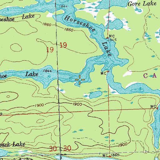 Topographic Map of Horseshoe Lake, MN