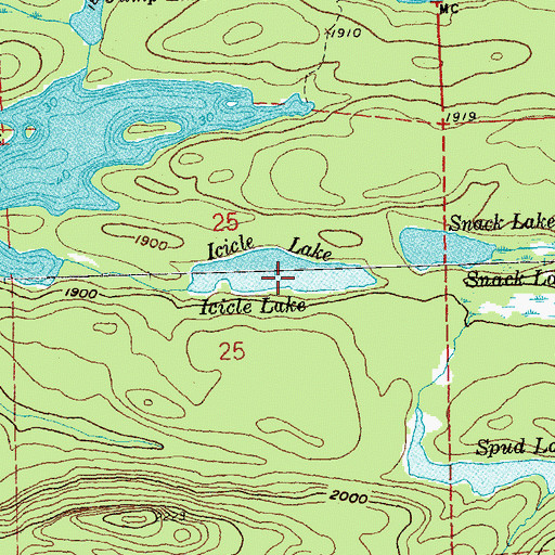 Topographic Map of Icicle Lake, MN