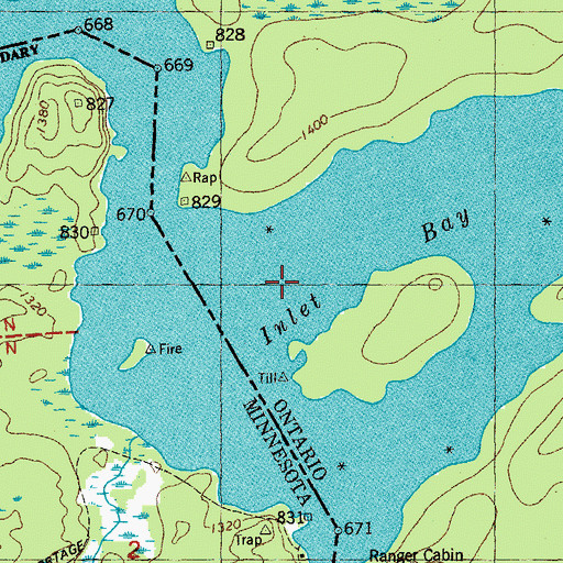 Topographic Map of Inlet Bay, MN