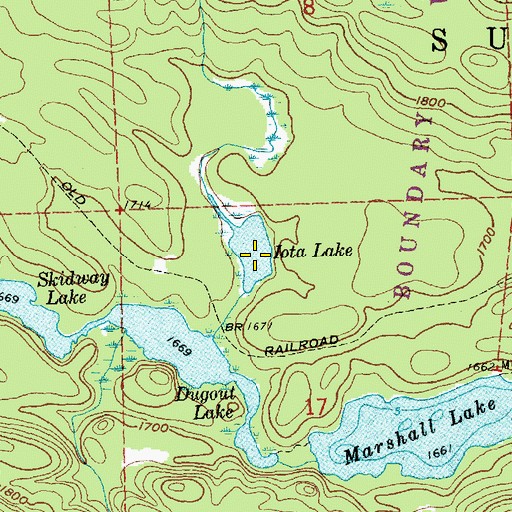 Topographic Map of Iota Lake, MN