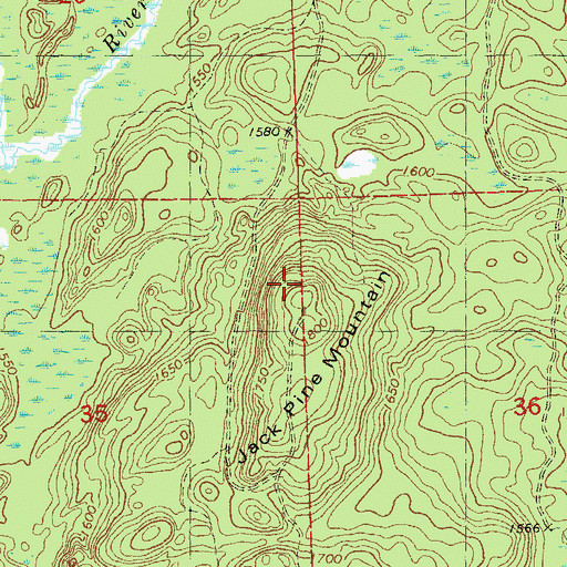 Topographic Map of Jack Pine Mountain, MN