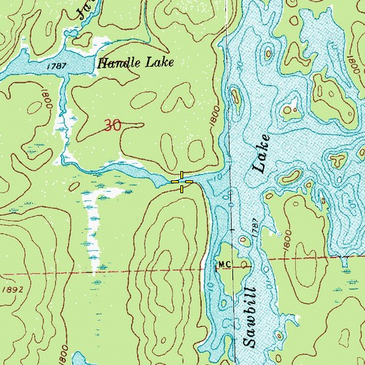Topographic Map of Java Creek, MN