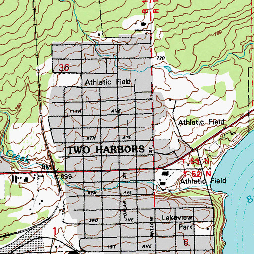 Topographic Map of Johnson School, MN