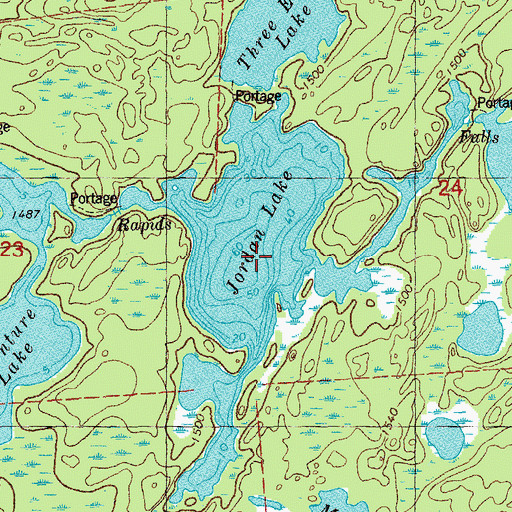 Topographic Map of Jordan Lake, MN