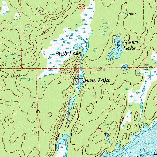 Topographic Map of June Lake, MN