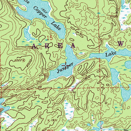 Topographic Map of Juniper Lake, MN