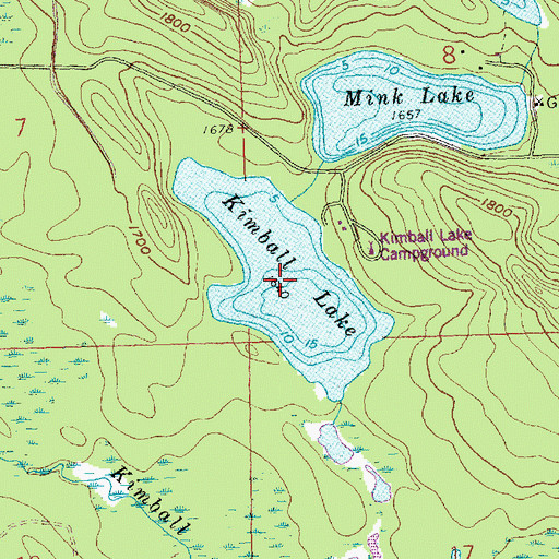 Topographic Map of Kimball Lake, MN