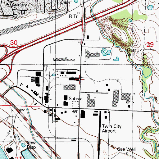 Topographic Map of Crawford County Industrial Park, AR