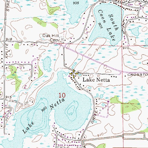 Topographic Map of Lake Netta, MN