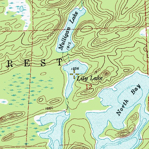 Topographic Map of Lily Lake, MN