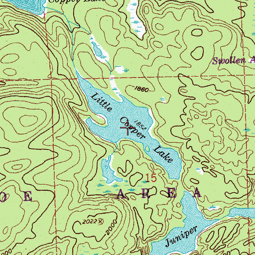 Topographic Map of Little Copper Lake, MN