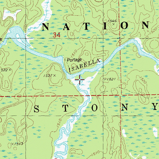Topographic Map of Little Isabella River, MN