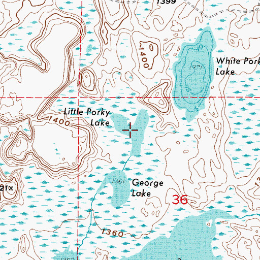 Topographic Map of Little Porky Lake, MN