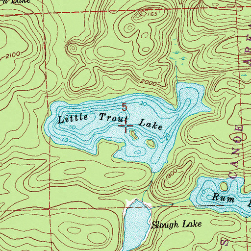 Topographic Map of Little Trout Lake, MN