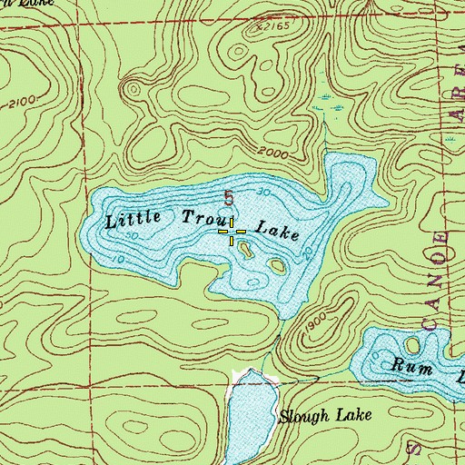 Topographic Map of Little Trout Lake, MN