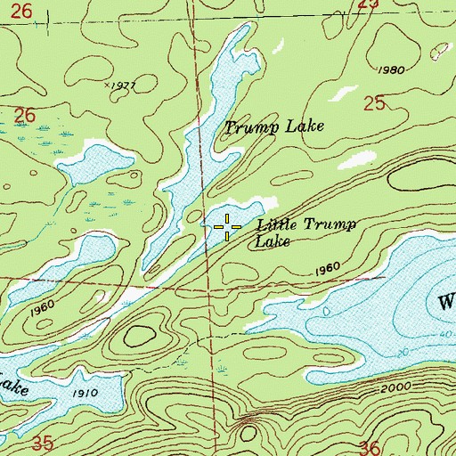Topographic Map of Little Trump Lake, MN