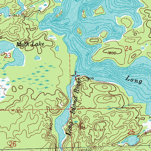 Topographic Map of Long Island River, MN