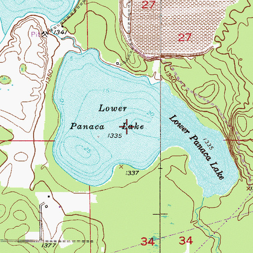 Topographic Map of Lower Panaca Lake, MN
