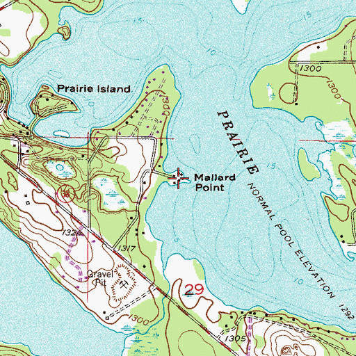 Topographic Map of Mallard Point, MN