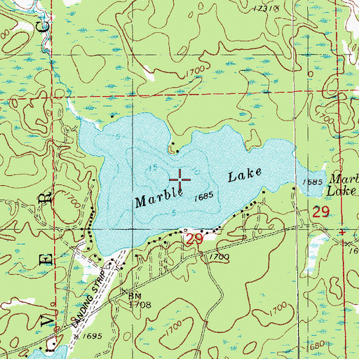 Topographic Map of Marble Lake, MN
