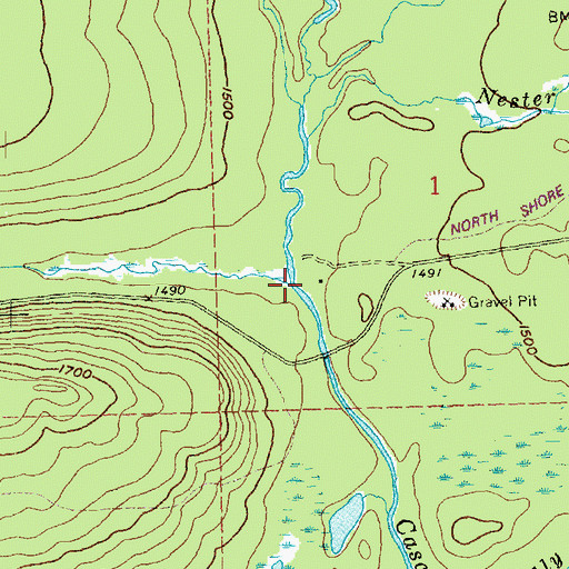 Topographic Map of Mark Creek, MN