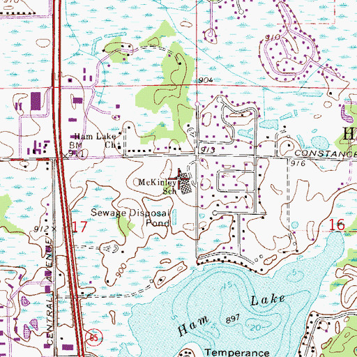 Topographic Map of McKinley Elementary School, MN