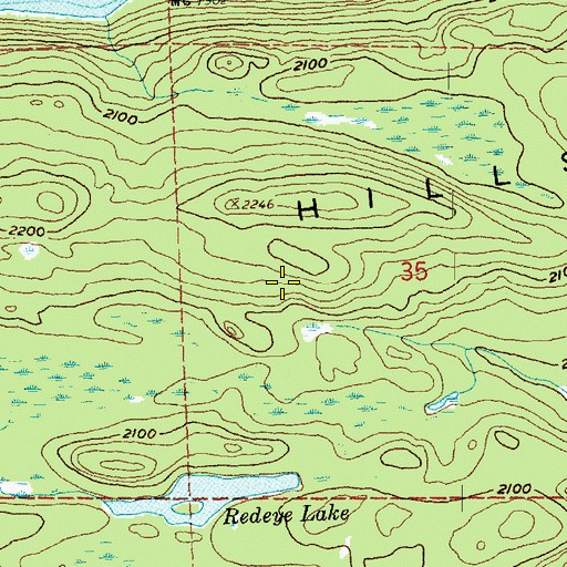 Topographic Map of Misquah Hills, MN