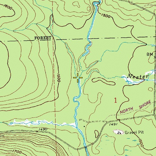 Topographic Map of Mississippi Creek, MN