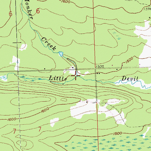 Topographic Map of Monker Creek, MN