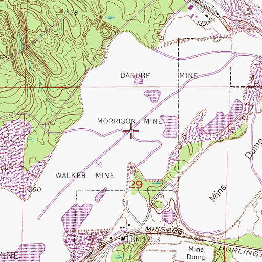 Topographic Map of Morrison Mine, MN