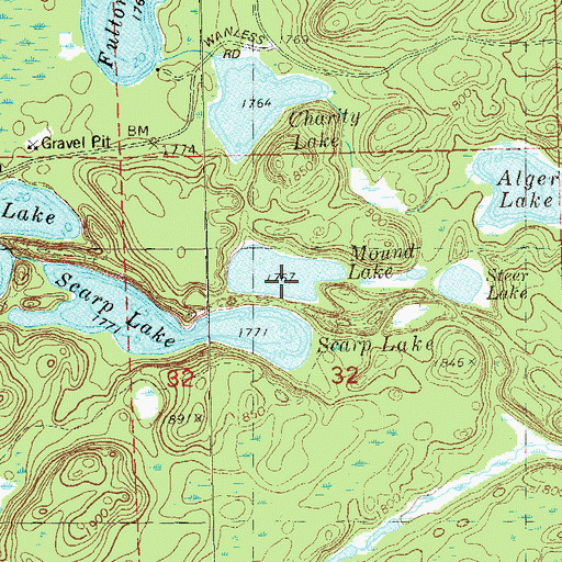 Topographic Map of Mound Lake, MN