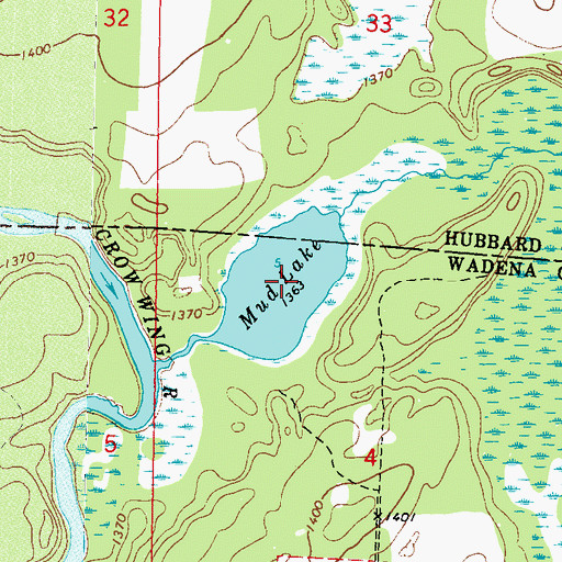 Topographic Map of Mud Lake, MN