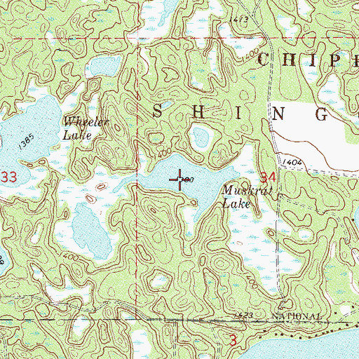 Topographic Map of Muskrat Lake, MN