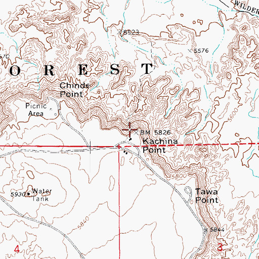 Topographic Map of Kachina Point, AZ