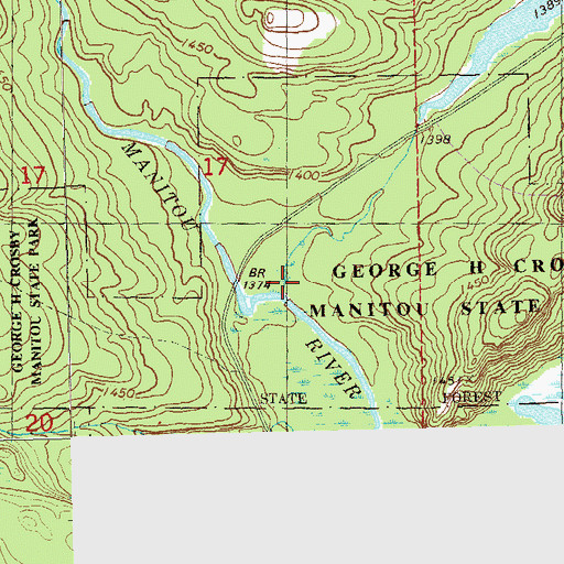 Topographic Map of Ninemile Creek, MN