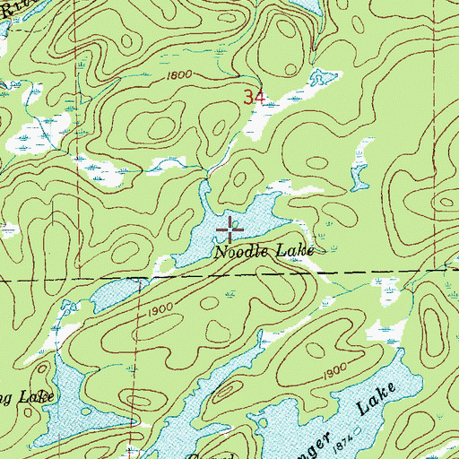 Topographic Map of Noodle Lake, MN