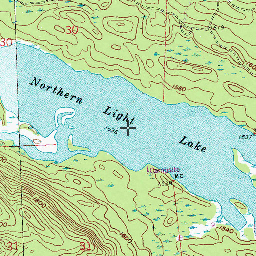 Topographic Map of Northern Light Lake, MN