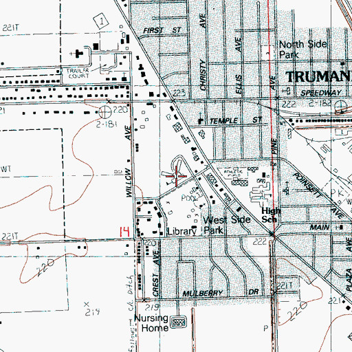 Topographic Map of Cedar Park Elementary School, AR