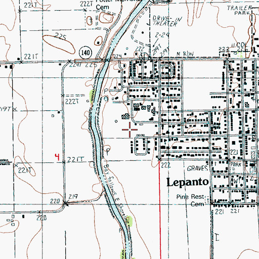 Topographic Map of East Poinsett County High School, AR