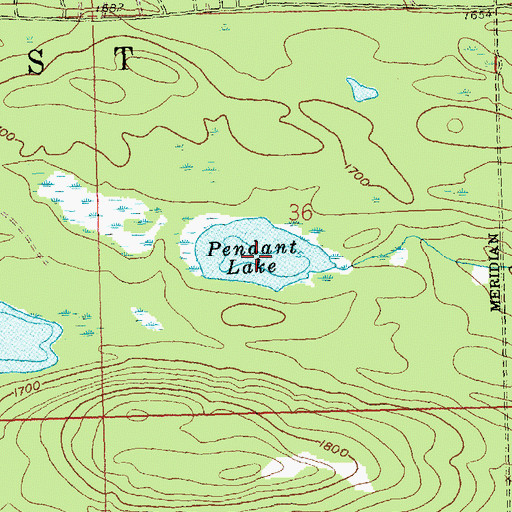 Topographic Map of Pendant Lake, MN