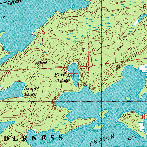 Topographic Map of Perdu Lake, MN